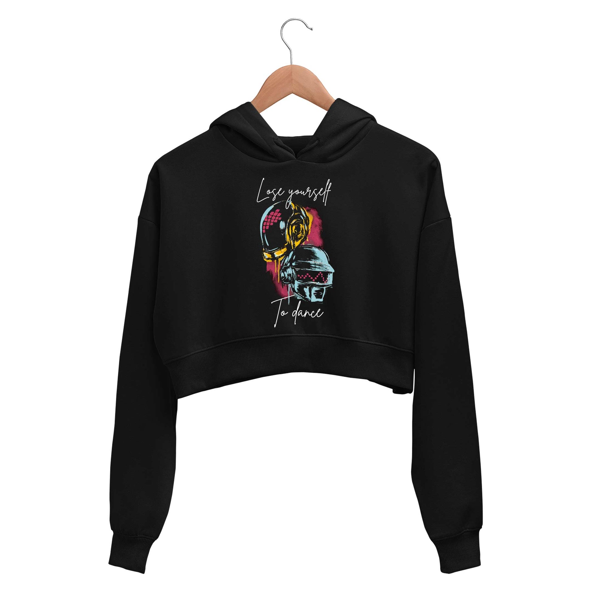 daft punk lose yourself to dance crop hoodie hooded sweatshirt upper winterwear music band buy online india the banyan tee tbt men women girls boys unisex black