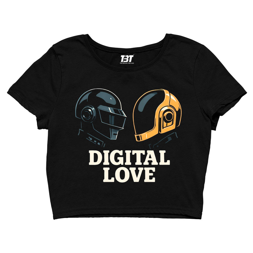 daft punk digital love crop top music band buy online united states of america usa the banyan tee tbt men women girls boys unisex black