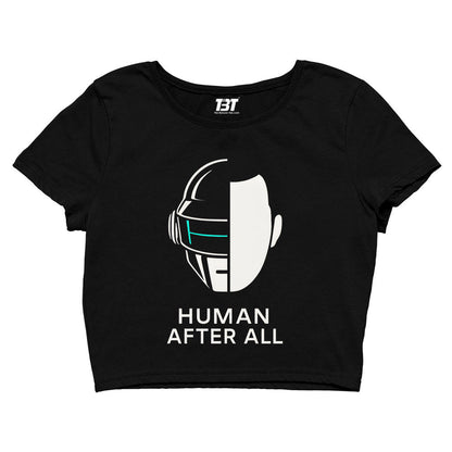 daft punk human after all crop top music band buy online united states of america usa the banyan tee tbt men women girls boys unisex black