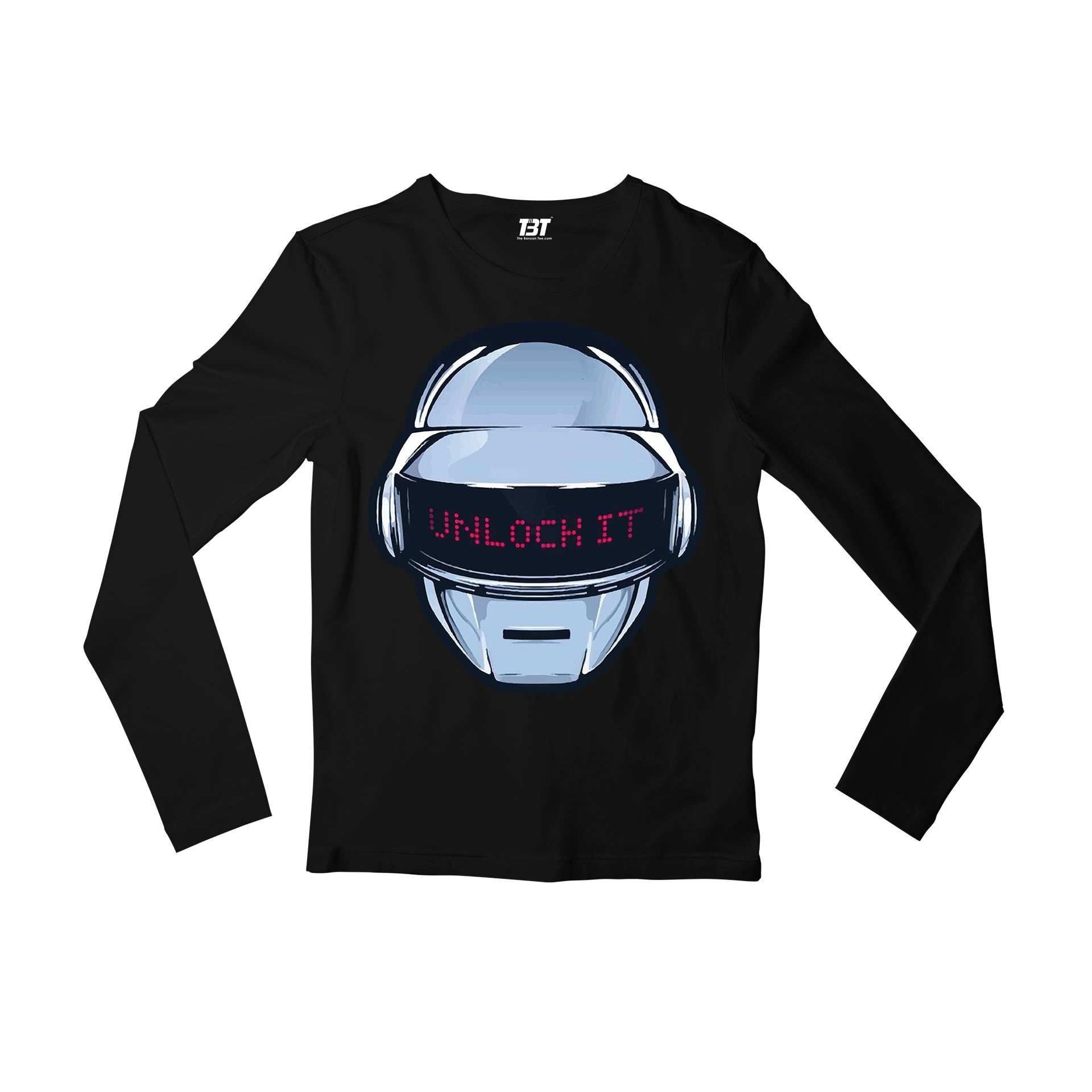 daft punk unlock it full sleeves long sleeves music band buy online india the banyan tee tbt men women girls boys unisex black