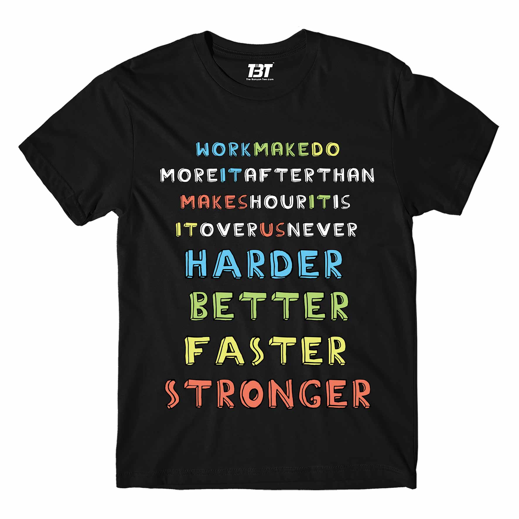 daft punk harder, better, faster, stronger t-shirt music band buy online usa united states the banyan tee tbt men women girls boys unisex black