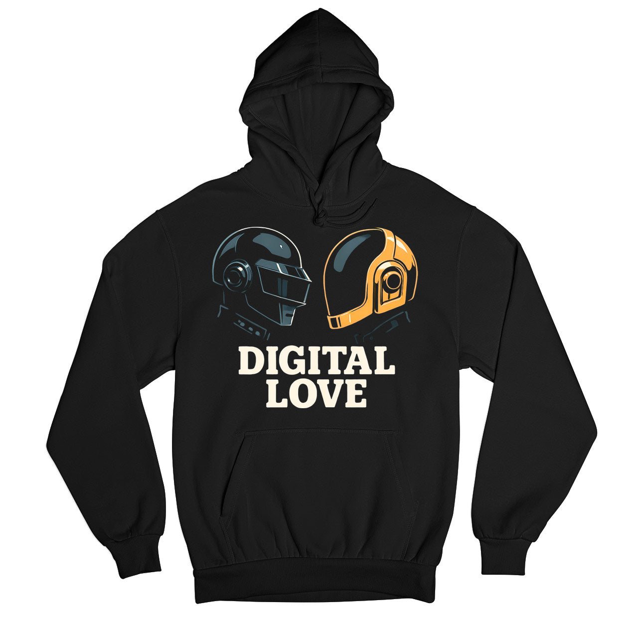 daft punk digital love hoodie hooded sweatshirt winterwear music band buy online united states usa the banyan tee tbt men women girls boys unisex black