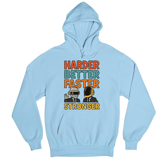 daft punk harder, better, faster, stronger hoodie hooded sweatshirt winterwear music band buy online united states usa the banyan tee tbt men women girls boys unisex baby blue