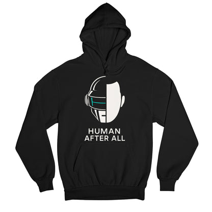 daft punk human after all hoodie hooded sweatshirt winterwear music band buy online united states usa the banyan tee tbt men women girls boys unisex black