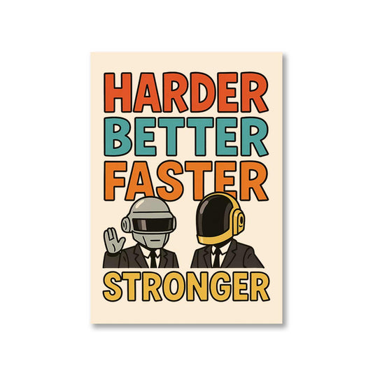 daft punk harder, better, faster, stronger poster wall art buy online united states of america usa the banyan tee tbt a4
