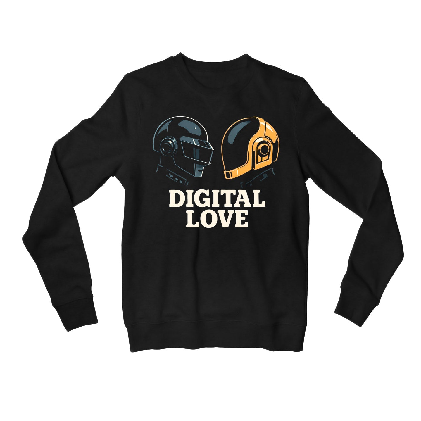 daft punk digital love sweatshirt upper winterwear music band buy online united states usa the banyan tee tbt men women girls boys unisex black