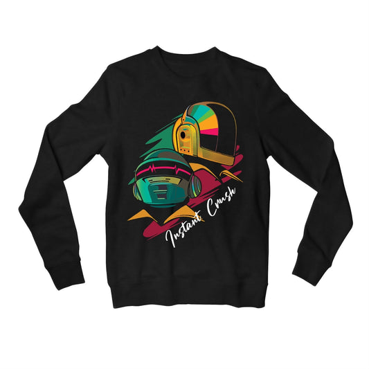 daft punk instant crush sweatshirt upper winterwear music band buy online united states usa the banyan tee tbt men women girls boys unisex black