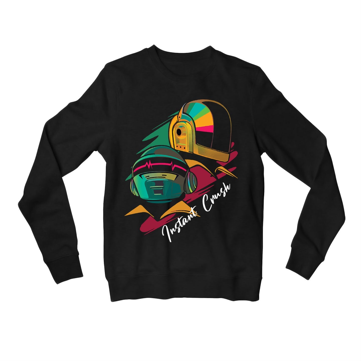 daft punk instant crush sweatshirt upper winterwear music band buy online united states of america usa the banyan tee tbt men women girls boys unisex black