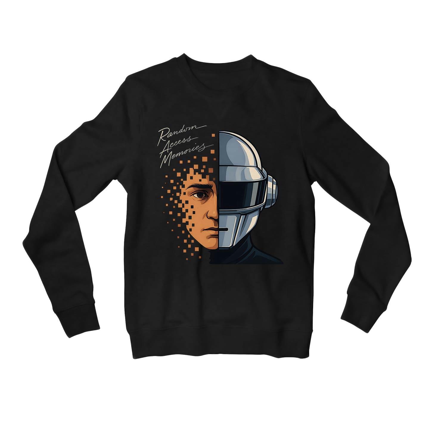 daft punk random access memory sweatshirt upper winterwear music band buy online united states usa the banyan tee tbt men women girls boys unisex black