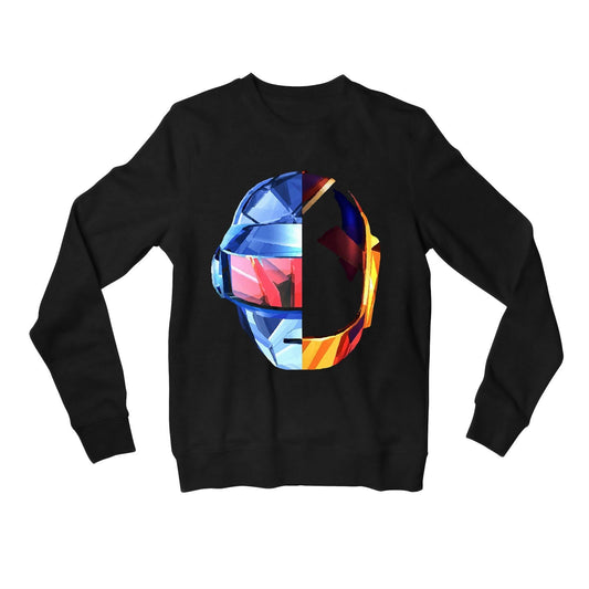 daft punk the punk helmets sweatshirt upper winterwear music band buy online united states usa the banyan tee tbt men women girls boys unisex black