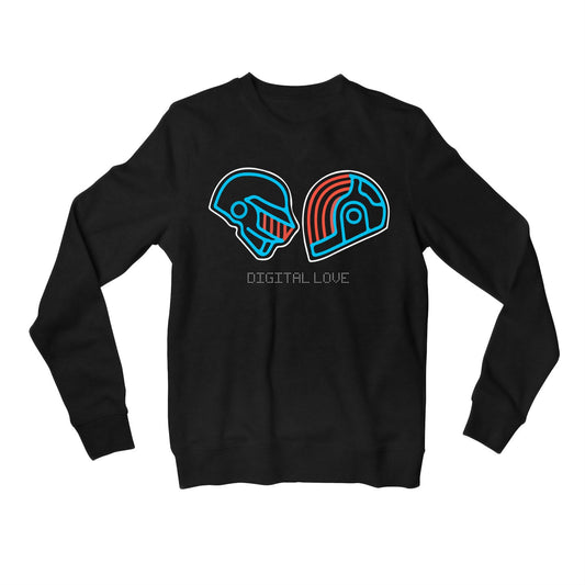 daft punk digital love sweatshirt upper winterwear music band buy online united states of america usa the banyan tee tbt men women girls boys unisex black