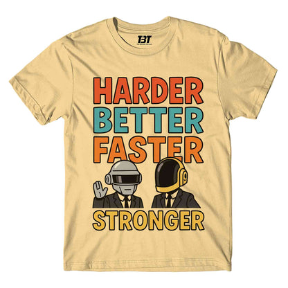 daft punk harder, better, faster, stronger t-shirt music band buy online united states of america usa the banyan tee tbt men women girls boys unisex beige
