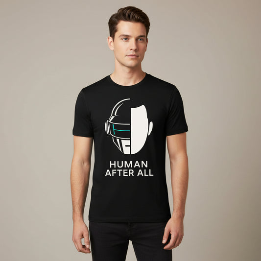 daft punk human after all t-shirt music band buy online united states of america usa the banyan tee tbt men women girls boys unisex black