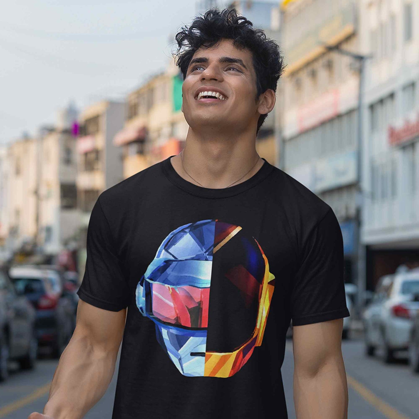 daft punk the punk helmets t-shirt music band buy online united states of america usa the banyan tee tbt men women girls boys unisex navy