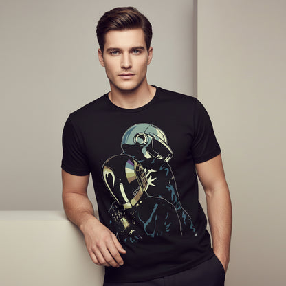 daft punk the duo t-shirt music band buy online united states of america usa the banyan tee tbt men women girls boys unisex black