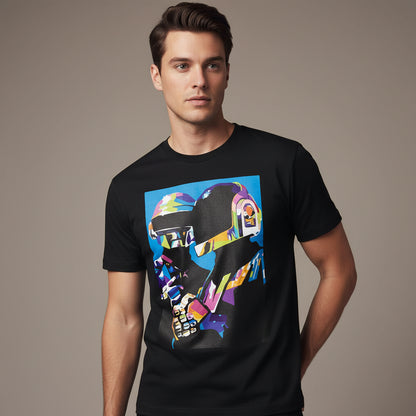 daft punk the duo t-shirt music band buy online united states of america usa the banyan tee tbt men women girls boys unisex black