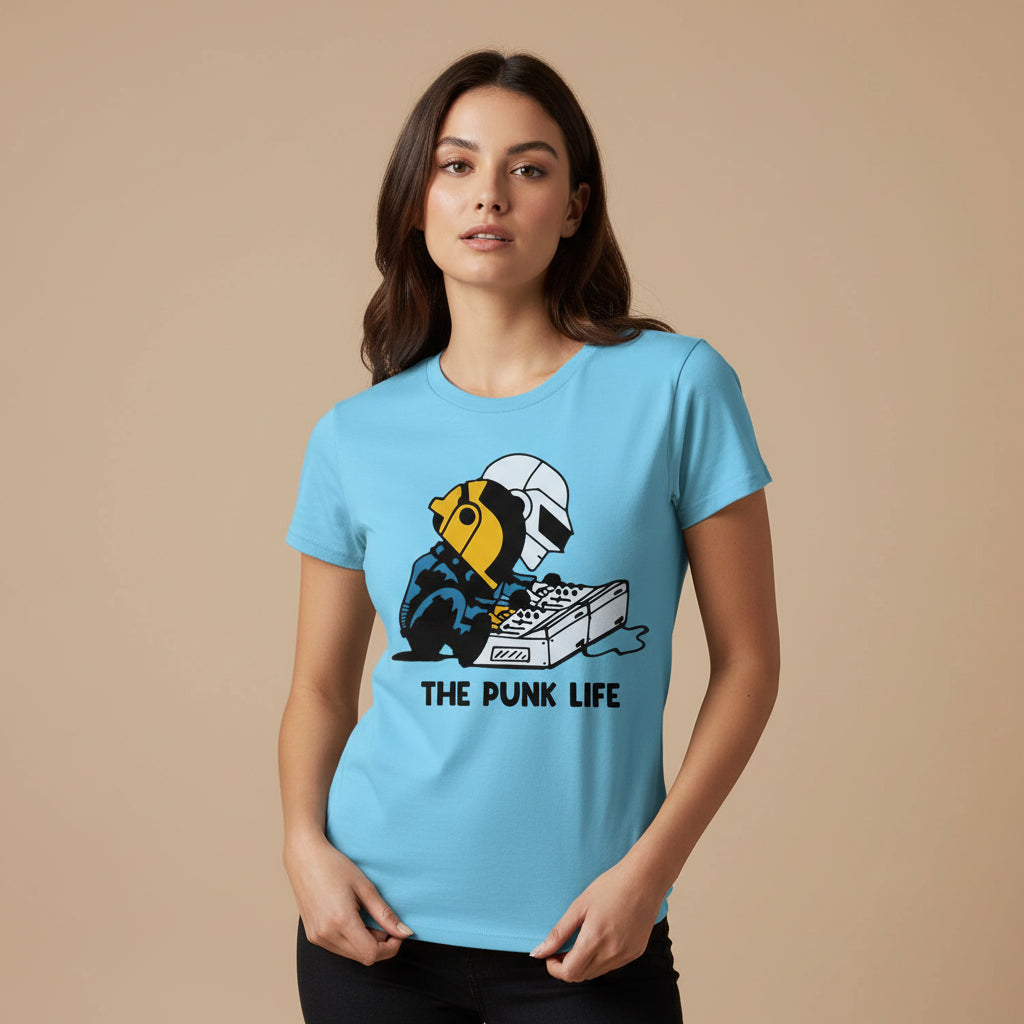 daft punk the punk life t-shirt music band buy online united states of america usa the banyan tee tbt men women girls boys unisex Sky Blue