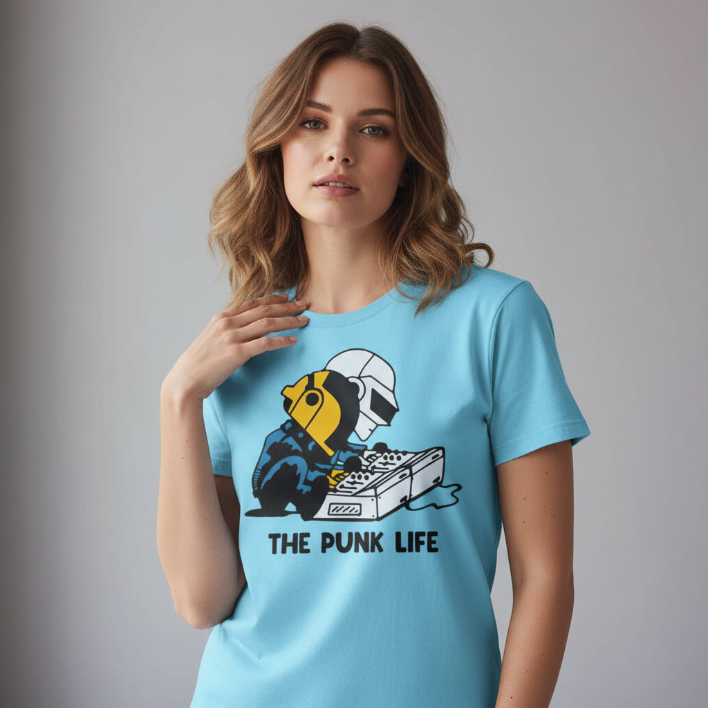 daft punk the punk life t-shirt music band buy online united states of america usa the banyan tee tbt men women girls boys unisex Sky Blue