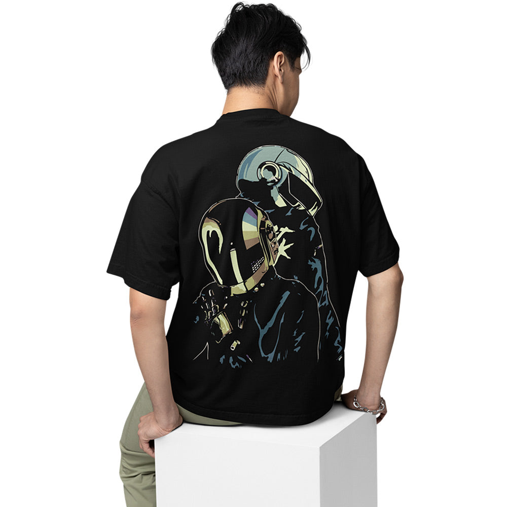daft punk oversized t shirt - the duo music t-shirt black buy online india the banyan tee tbt men women girls boys unisex