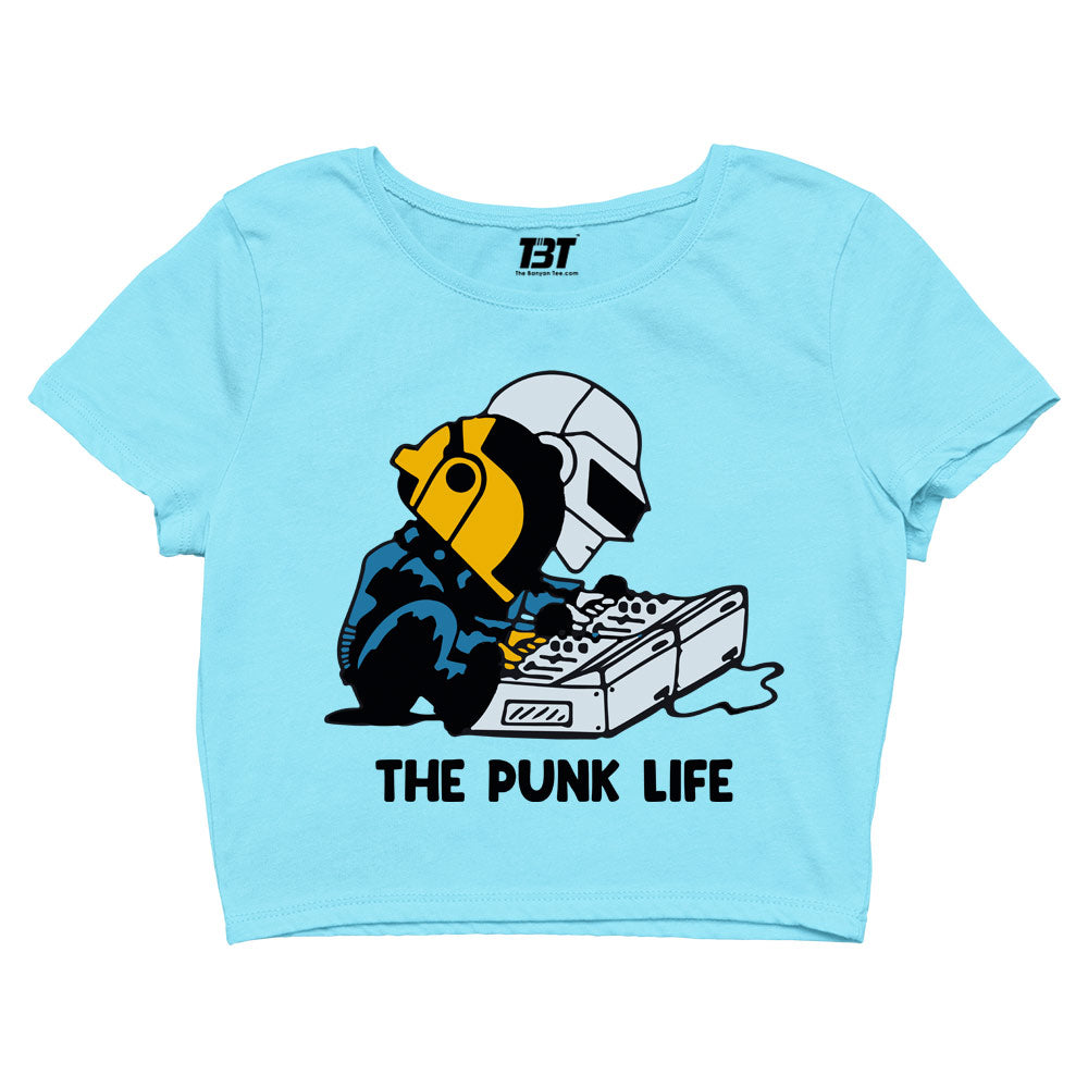 daft punk the punk life crop top music band buy online united states of america usa the banyan tee tbt men women girls boys unisex Sky Blue