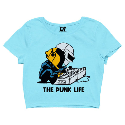 daft punk the punk life crop top music band buy online united states of america usa the banyan tee tbt men women girls boys unisex Sky Blue