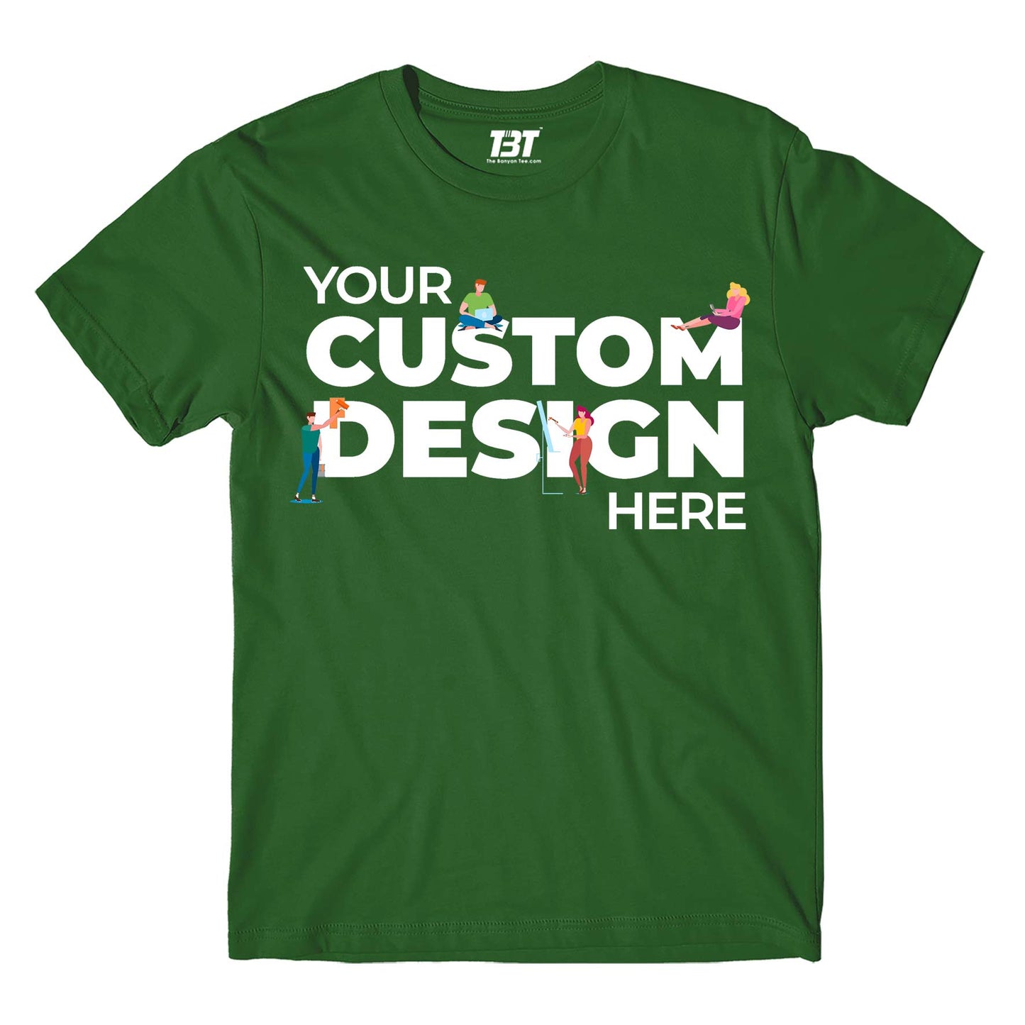 customized custom t-shirt shirt bottle green the banyan tee your design here