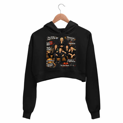 def leppard doodle leppard crop hoodie hooded sweatshirt upper winterwear music band buy online united states usa the banyan tee tbt men women girls boys unisex black 