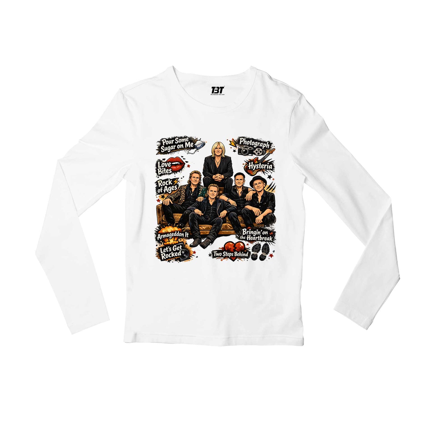 def leppard doodle leppard full sleeves long sleeves music band buy online united states usa the banyan tee tbt men women girls boys unisex white 