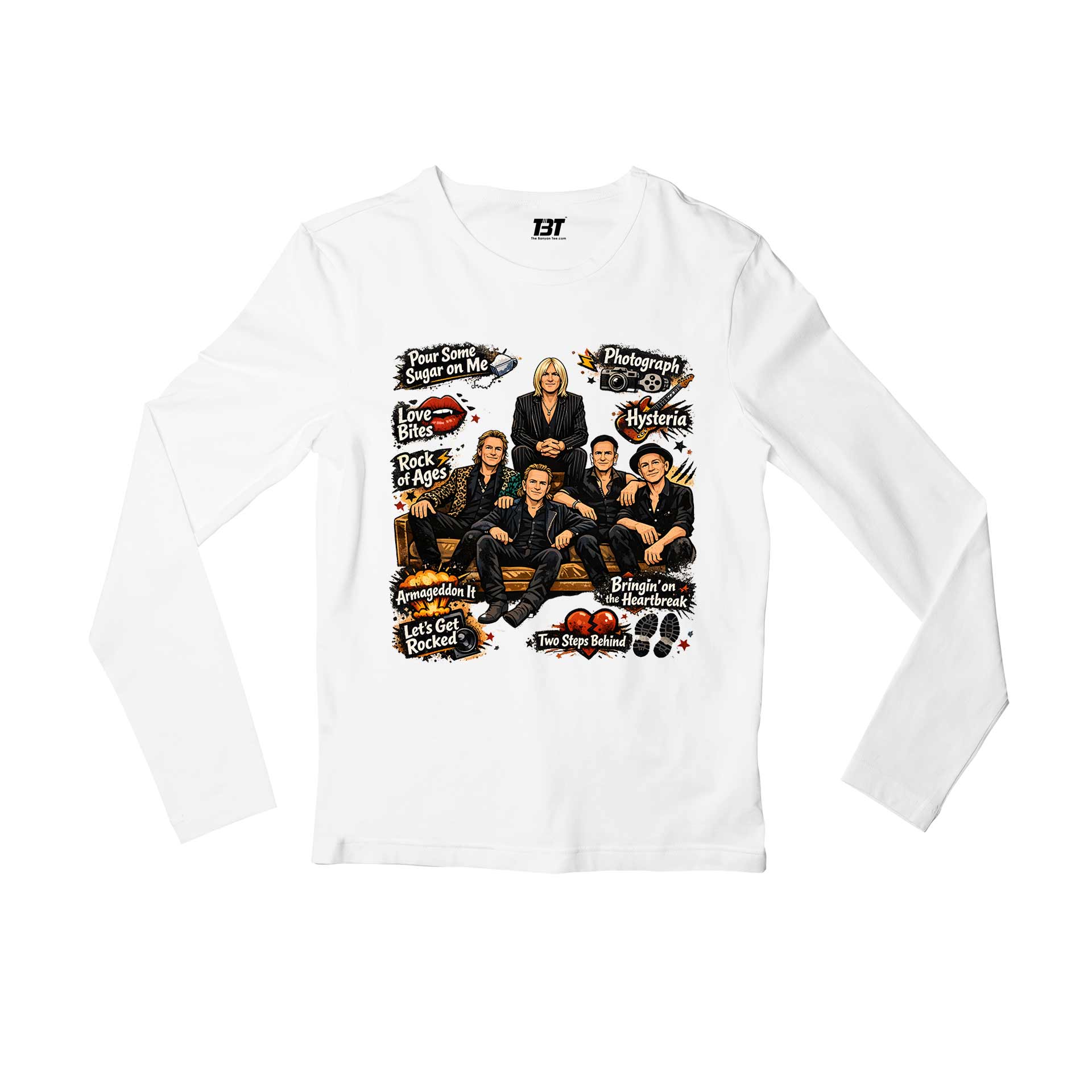 def leppard doodle leppard full sleeves long sleeves music band buy online united states usa the banyan tee tbt men women girls boys unisex white 