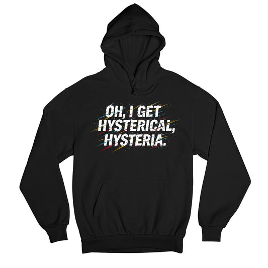 def leppard i get hysterical hoodie hooded sweatshirt winterwear music band buy online united states usa the banyan tee tbt men women girls boys unisex black 