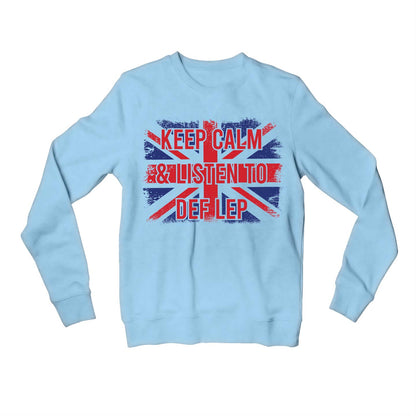 def leppard listen to def lep sweatshirt upper winterwear music band buy online united states usa the banyan tee tbt men women girls boys unisex baby blue 