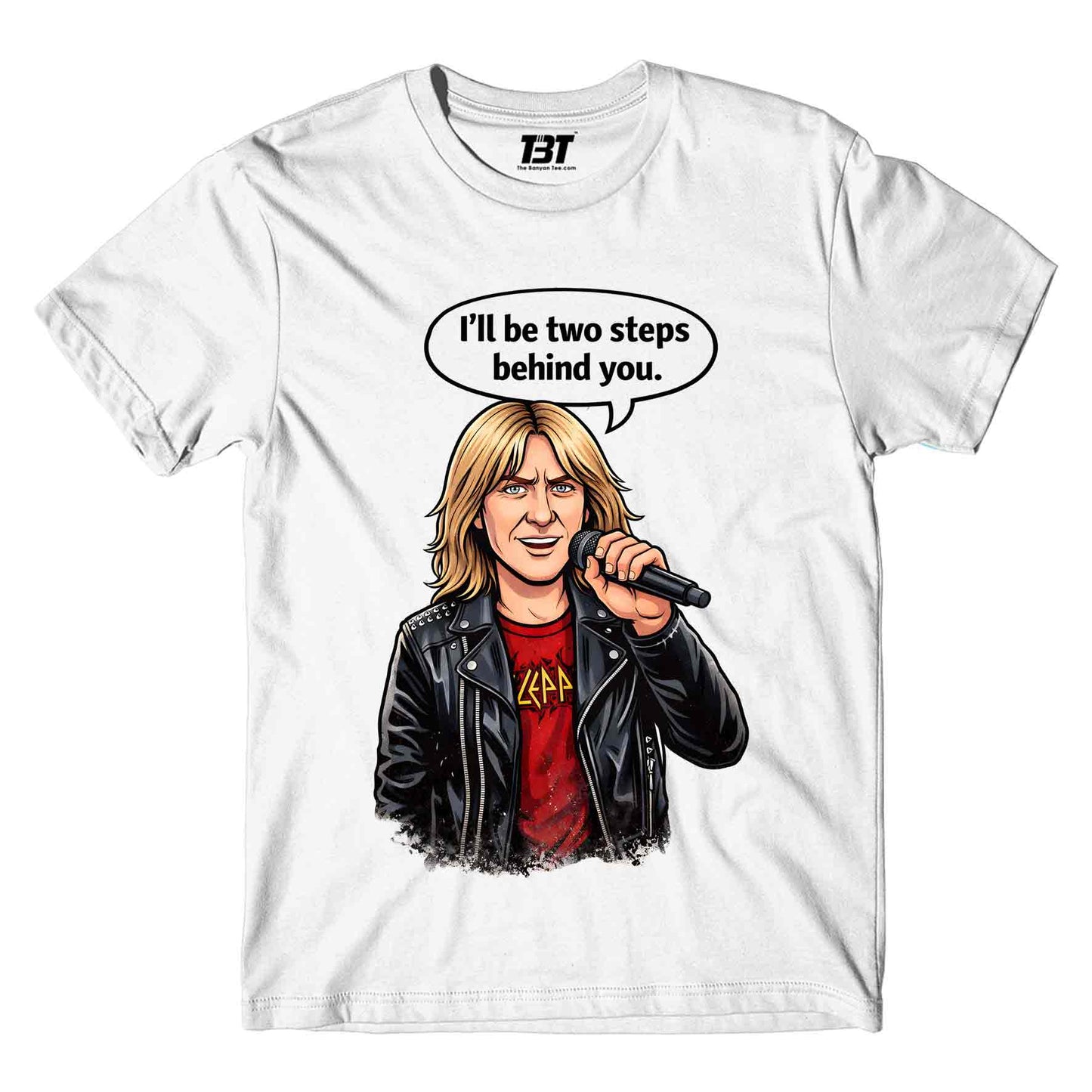 def leppard two steps behind t-shirt music band buy online united states usa the banyan tee tbt men women girls boys unisex white 
