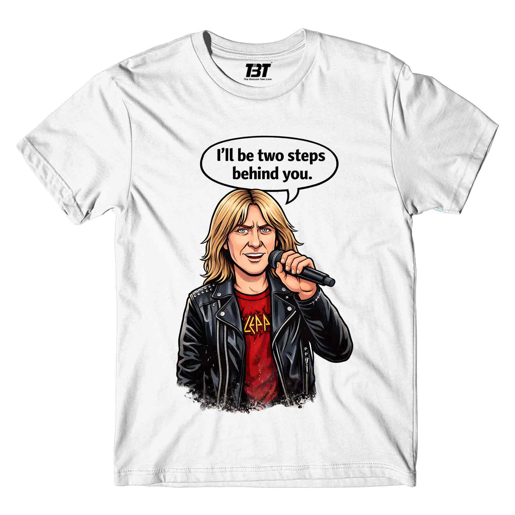 def leppard two steps behind t-shirt music band buy online united states usa the banyan tee tbt men women girls boys unisex white 