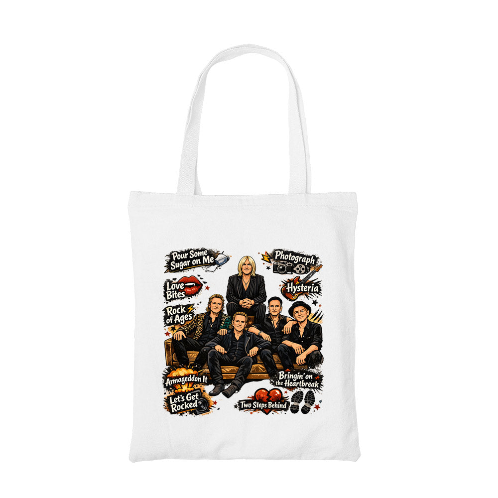 def leppard doodle leppard tote bag cotton printed music band buy online united states usa the banyan tee tbt men women girls boys unisex  