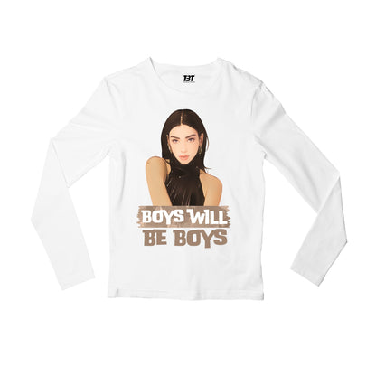 dua lipa boys will be boys full sleeves long sleeves music band buy online india the banyan tee tbt men women girls boys unisex white