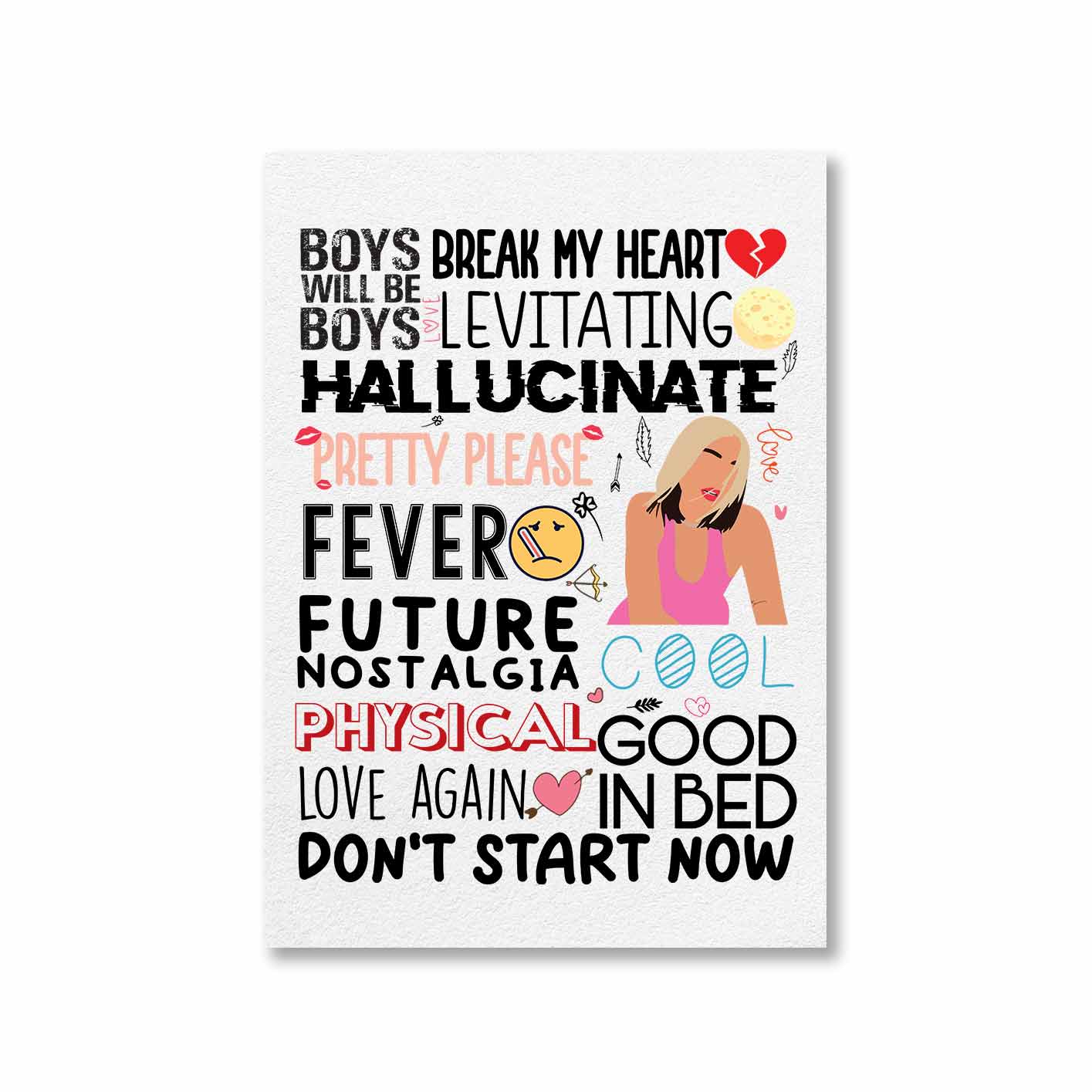 dua lipa dua's discography poster wall art buy online united states of america usa the banyan tee tbt a4