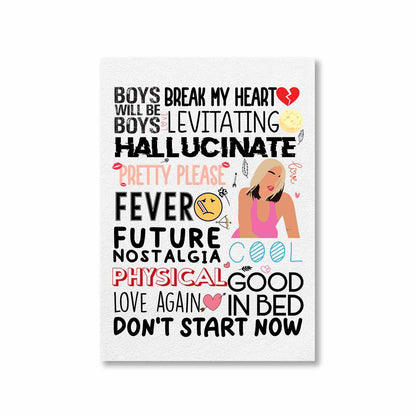 dua lipa dua's discography poster wall art buy online united states of america usa the banyan tee tbt a4