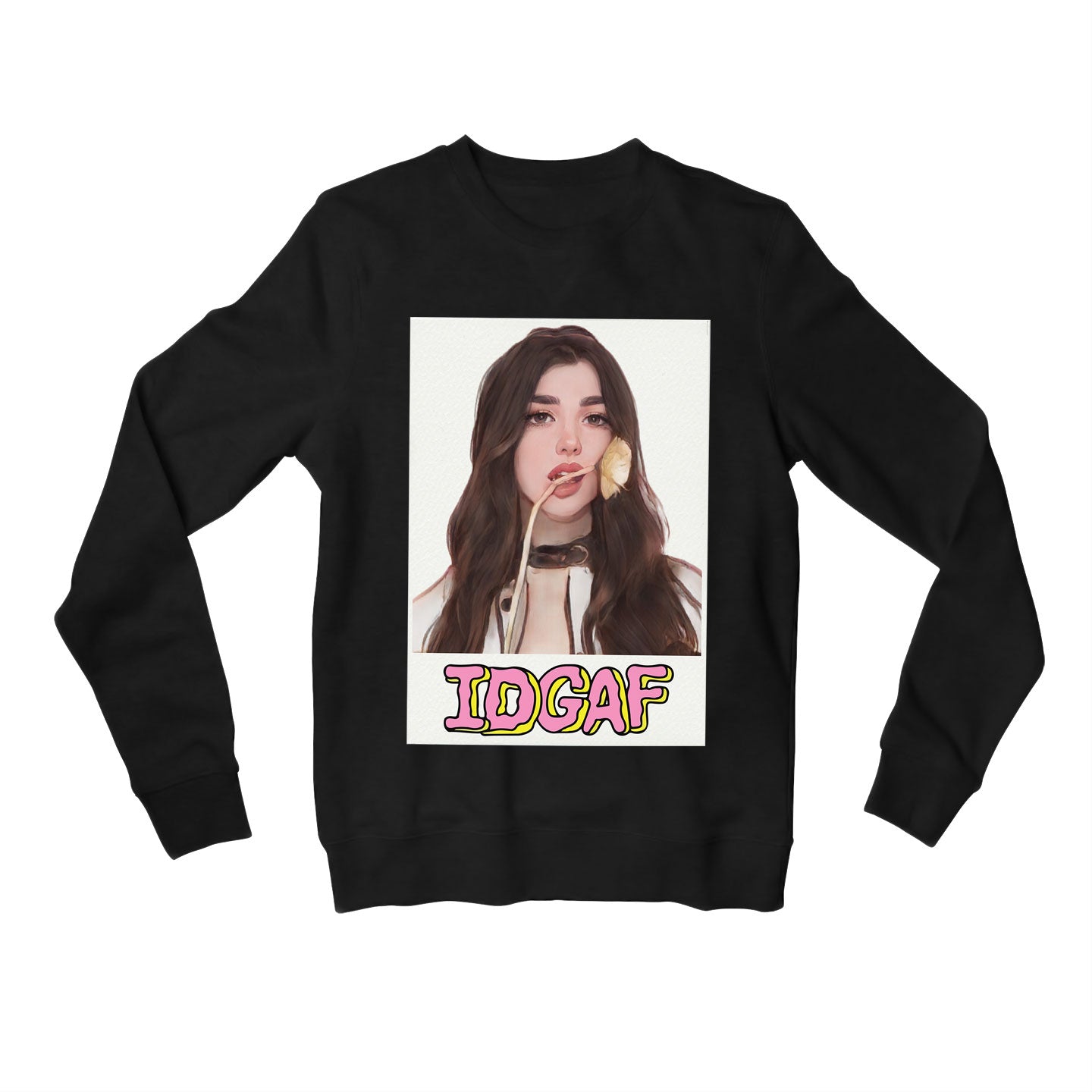 dua lipa idgaf sweatshirt upper winterwear music band buy online united states of america usa the banyan tee tbt men women girls boys unisex black