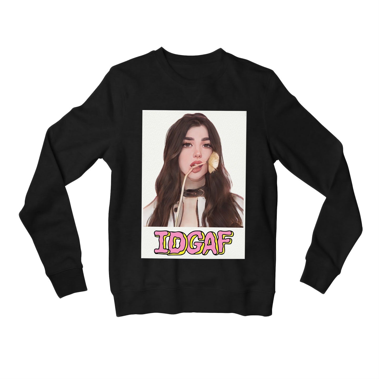 dua lipa idgaf sweatshirt upper winterwear music band buy online united states usa the banyan tee tbt men women girls boys unisex black