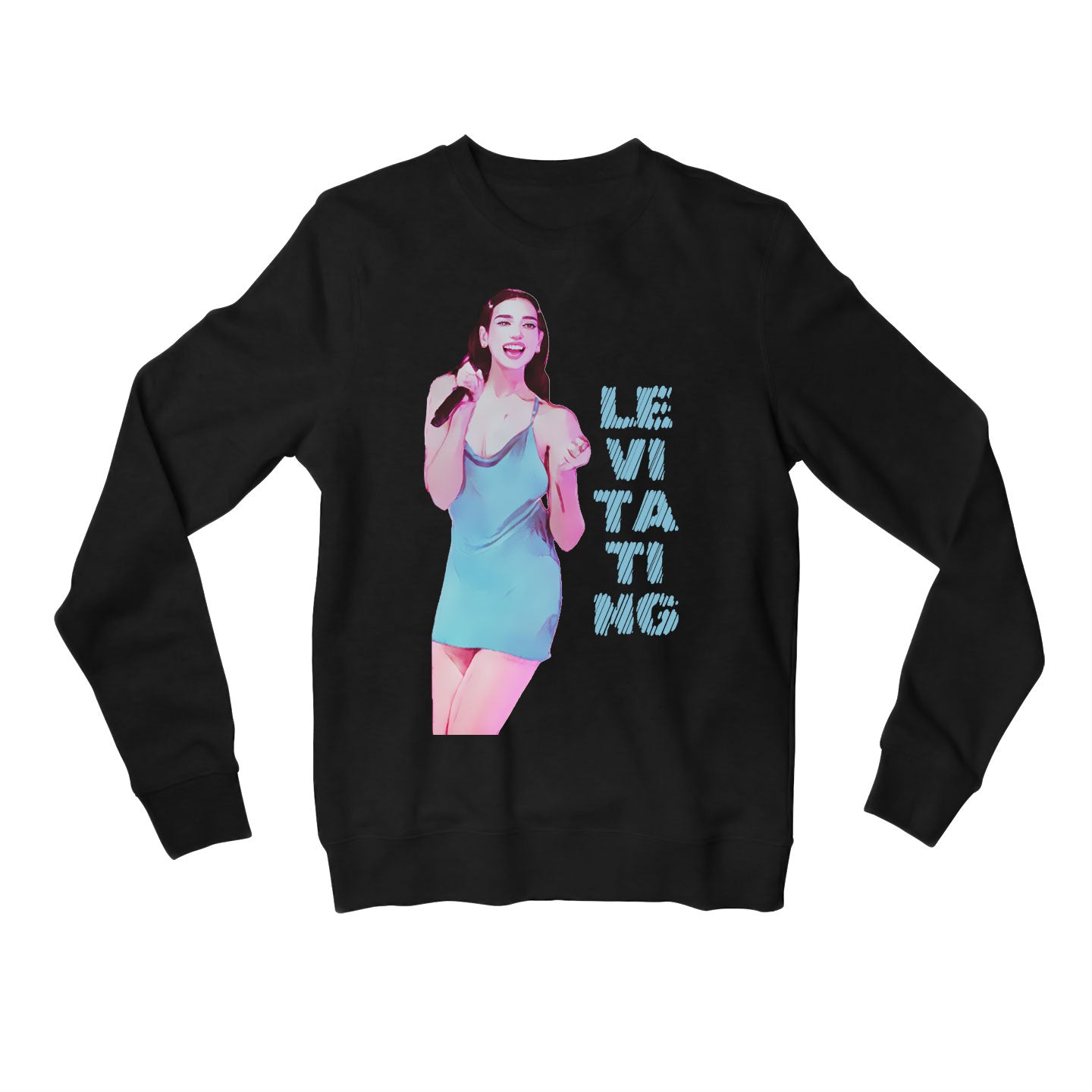 dua lipa levitating sweatshirt upper winterwear music band buy online united states of america usa the banyan tee tbt men women girls boys unisex black