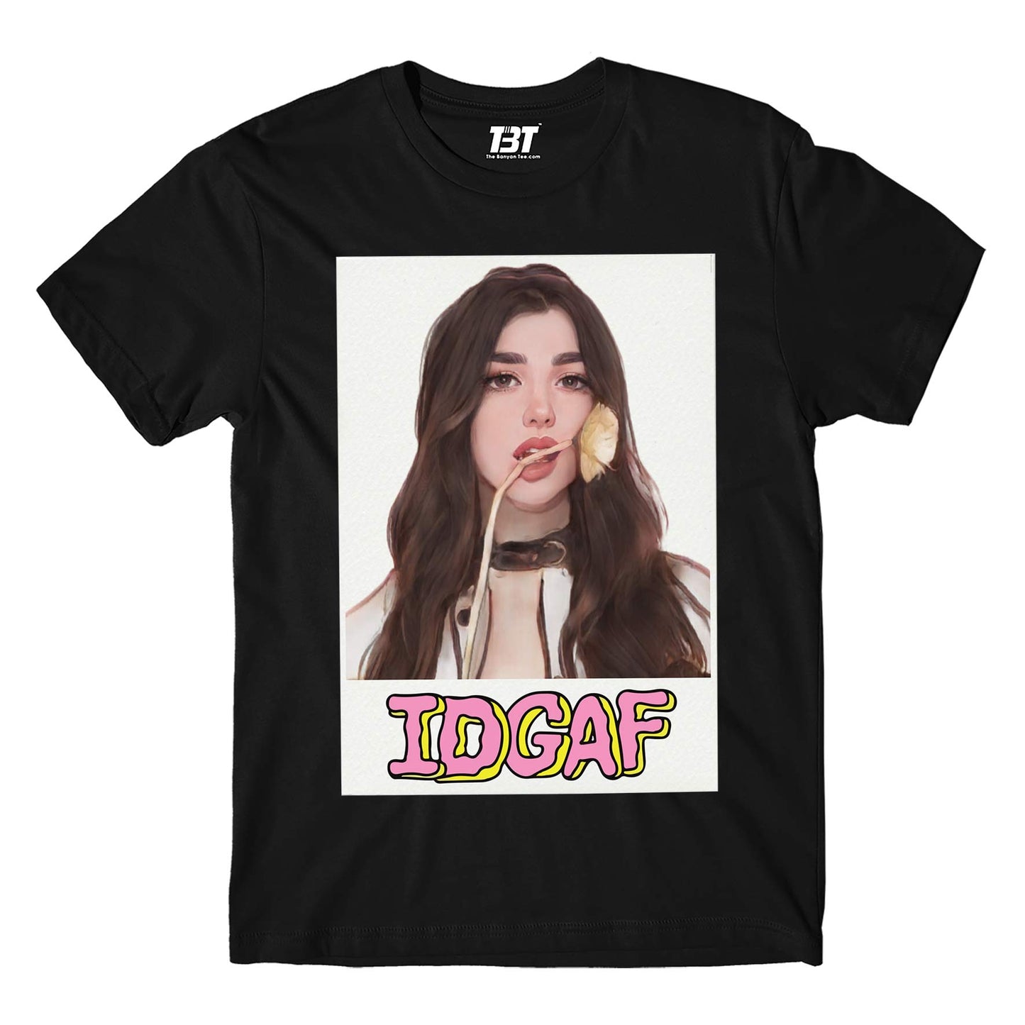 dua lipa idgaf t-shirt music band buy online usa united states the banyan tee tbt men women girls boys unisex black 