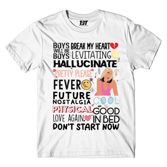 dua lipa dua's discography t-shirt music band buy online united states of america usa the banyan tee tbt men women girls boys unisex white