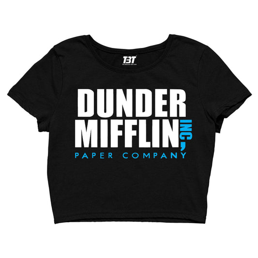 the office dunder mifflin crop top tv & movies buy online united states of america usa the banyan tee tbt men women girls boys unisex black - paper company