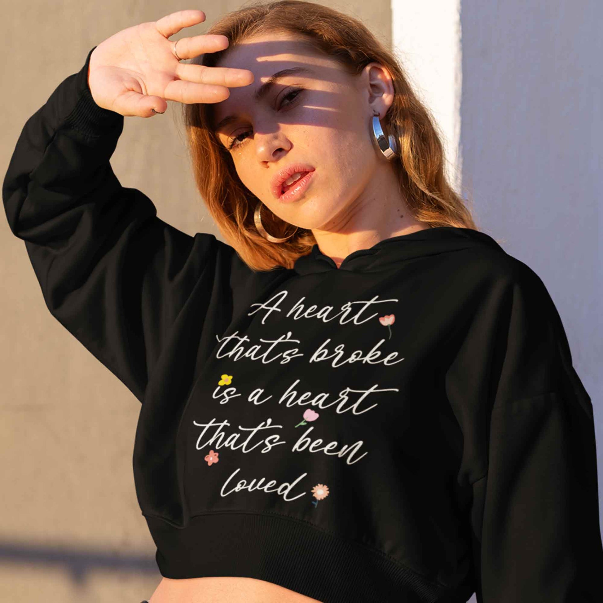 ed sheeran a heart that's broke - supermarket flowers crop hoodie hooded sweatshirt upper winterwear music band buy online india the banyan tee tbt men women girls boys unisex black