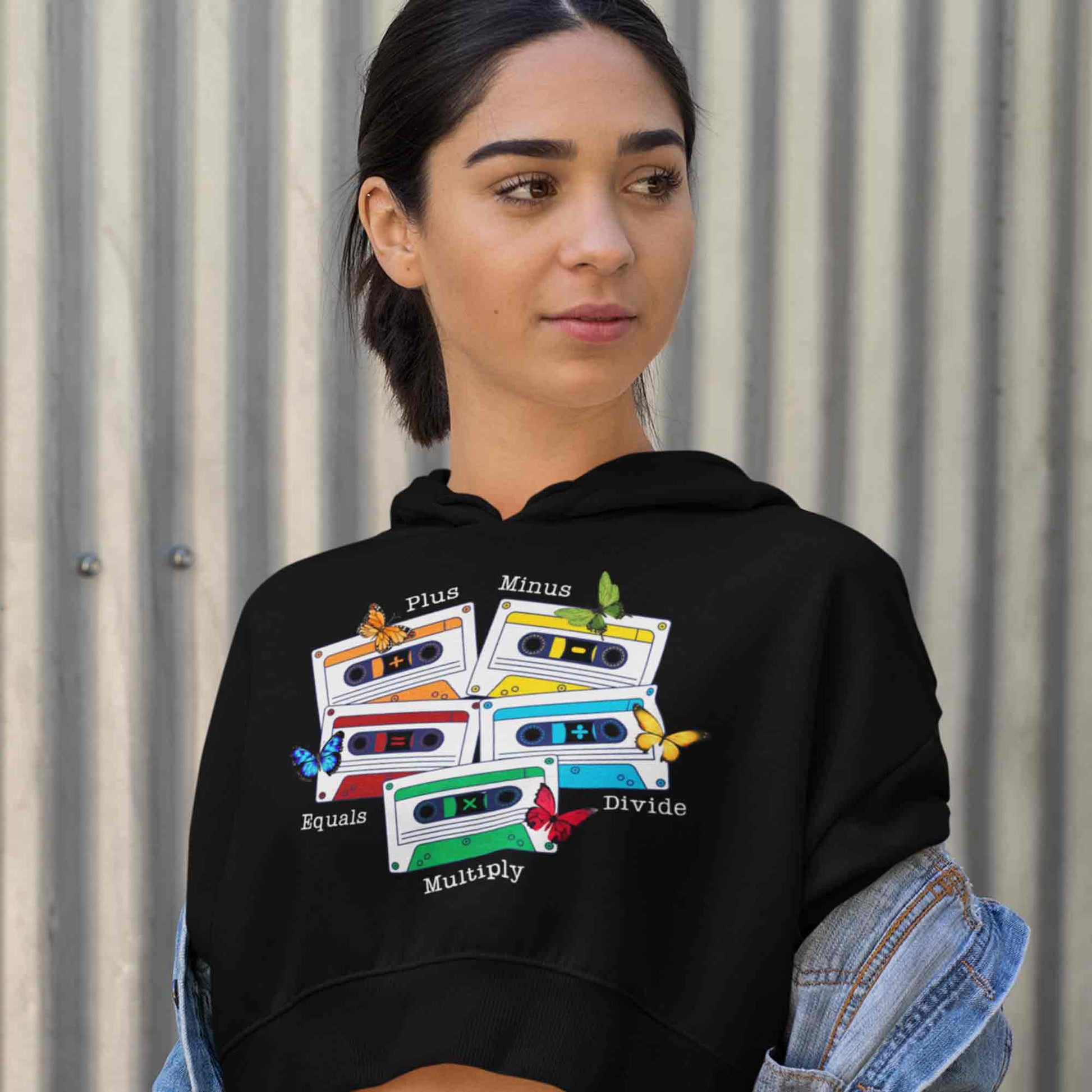 ed sheeran ed's math crop hoodie hooded sweatshirt upper winterwear music band buy online india the banyan tee tbt men women girls boys unisex black