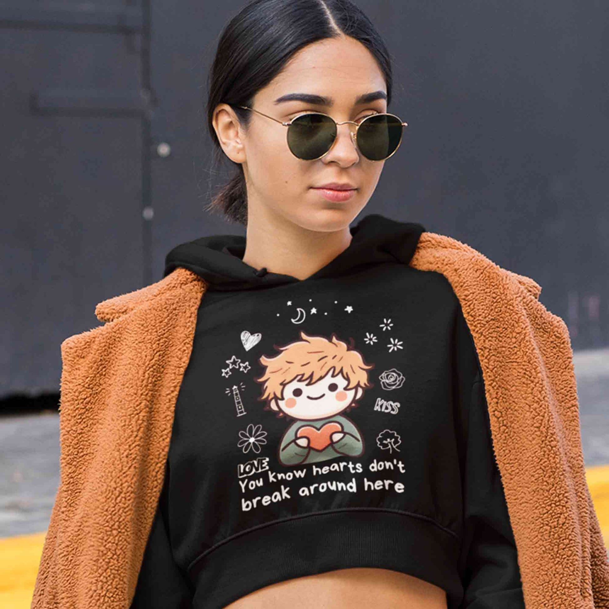 ed sheeran hearts don't break around here crop hoodie hooded sweatshirt upper winterwear music band buy online india the banyan tee tbt men women girls boys unisex black