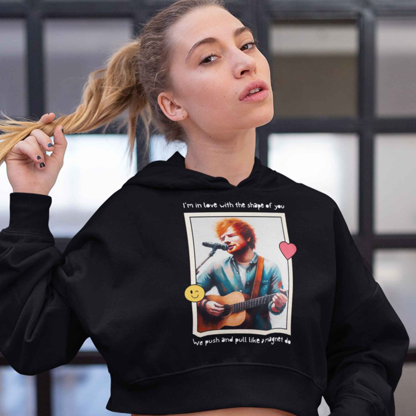 ed sheeran shape of you crop hoodie hooded sweatshirt upper winterwear music band buy online india the banyan tee tbt men women girls boys unisex black