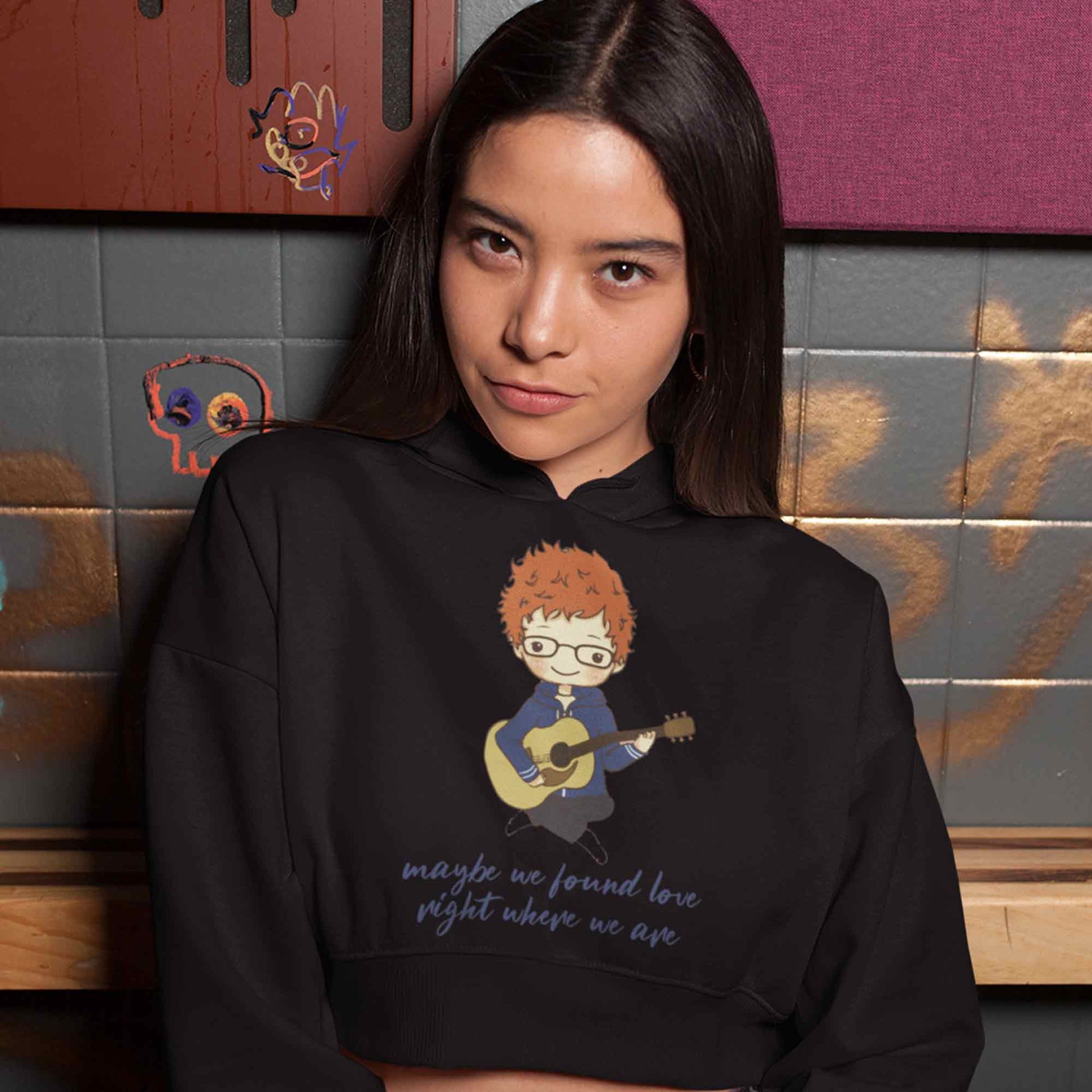 ed sheeran thinking out loud crop hoodie hooded sweatshirt upper winterwear music band buy online india the banyan tee tbt men women girls boys unisex black
