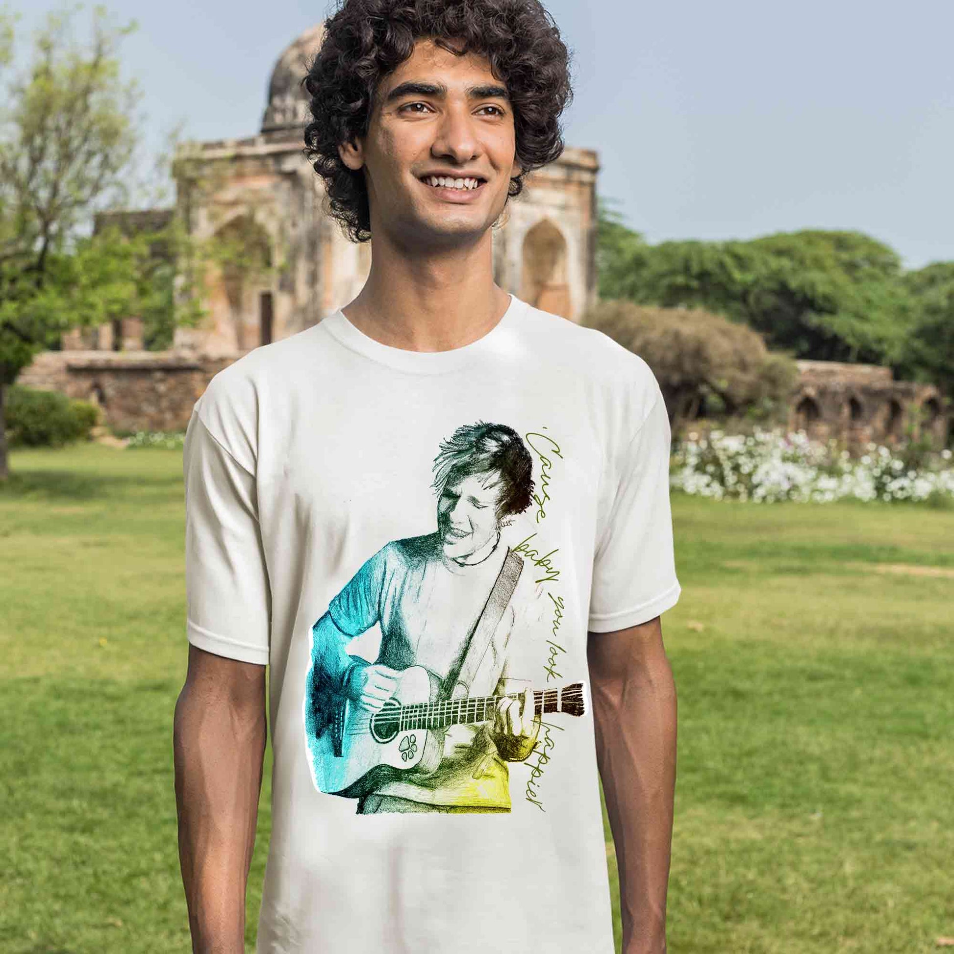 ed sheeran happier t-shirt music band buy online united states of america usa the banyan tee tbt men women girls boys unisex Sky Blue