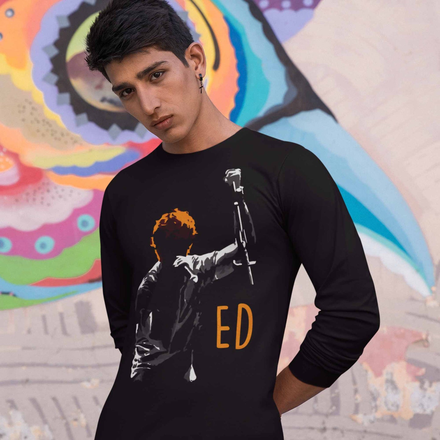 ed sheeran ed silhouette full sleeves long sleeves music band buy online india the banyan tee tbt men women girls boys unisex black